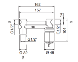 Zazzeri wastafelkraan inbouwdeel chroom 2900B113A00CRCR